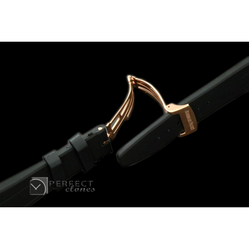 APA10001R Black Rubber Strap c/w Clasp For AP Watches