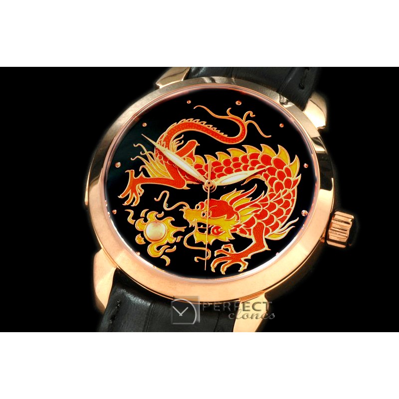 UNCL01012 Classico Enamel Champleve Dragin RG/LE Black A-2836