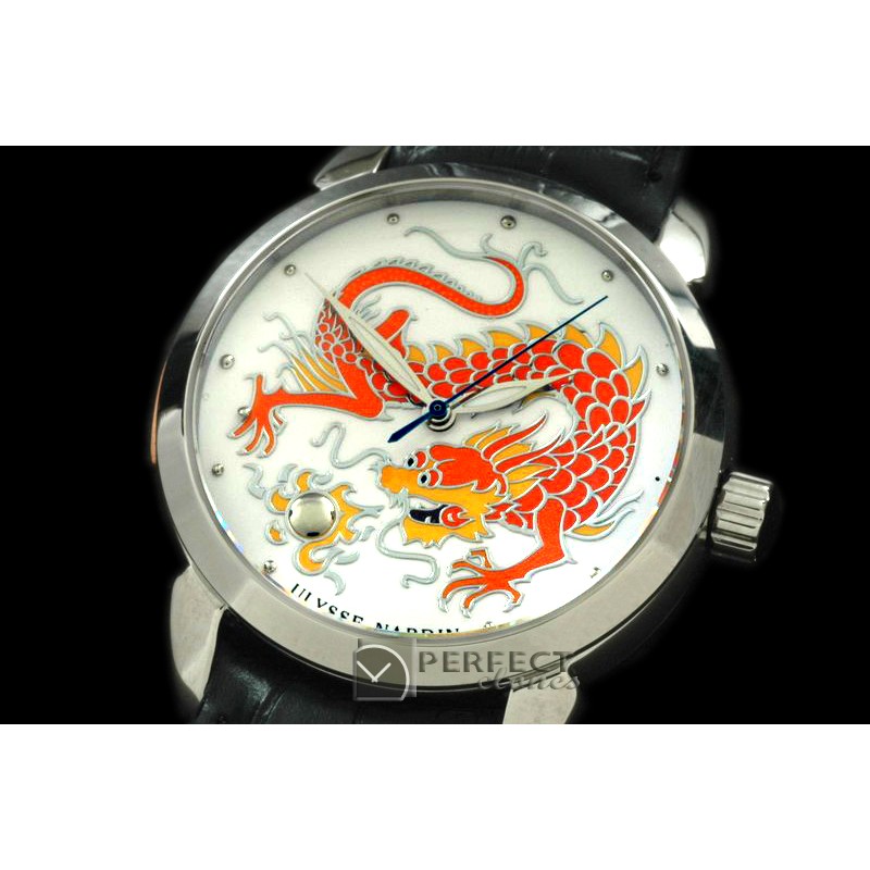 UNCL01001 Classico Enamel Champleve Dragin SS/LE White A-2836