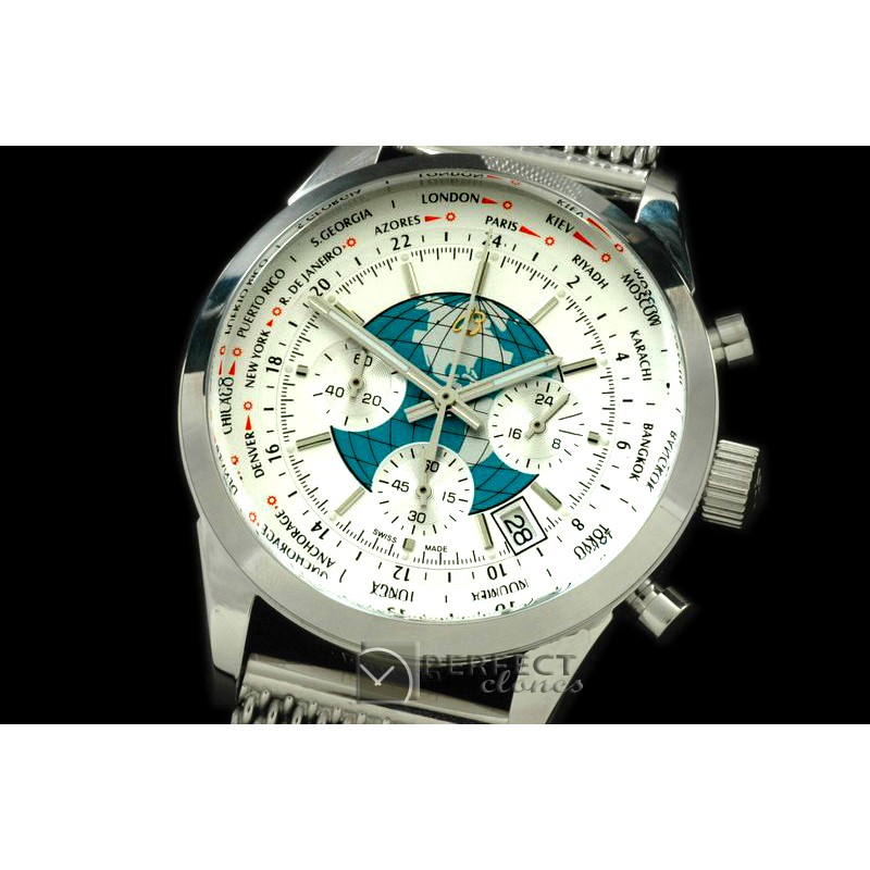 BLT10031M TransOcean Unitime Chrono SS/SS White Jap OS2Qtz