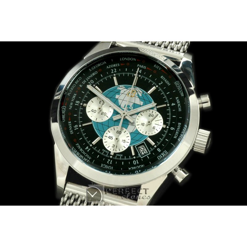 BLT10032M TransOcean Unitime Chrono SS/SS Black Jap OS2Qtz