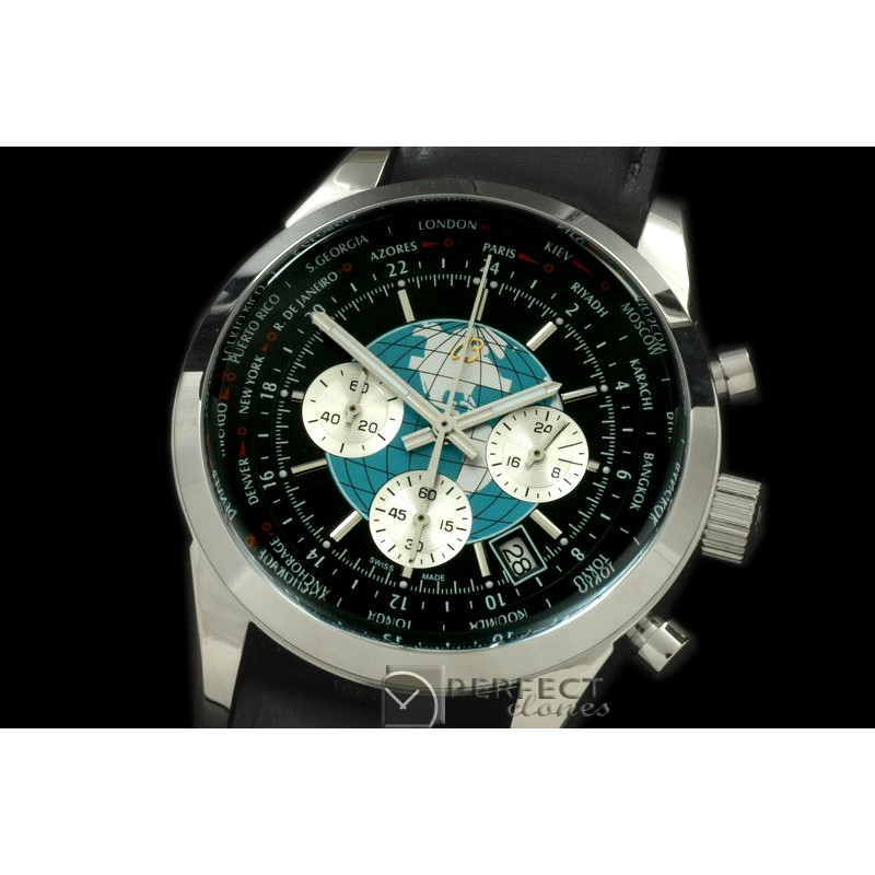 BLT10032L TransOcean Unitime Chrono SS/LE Black Jap OS2Qtz