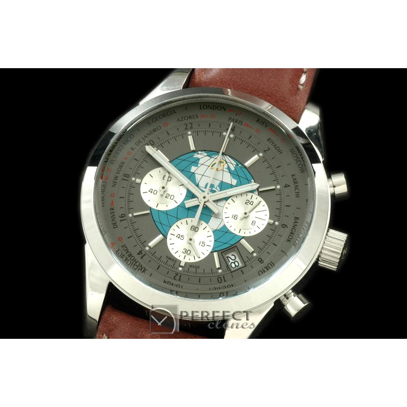 BLT10033L TransOcean Unitime Chrono SS/LE Grey Jap OS2Qtz