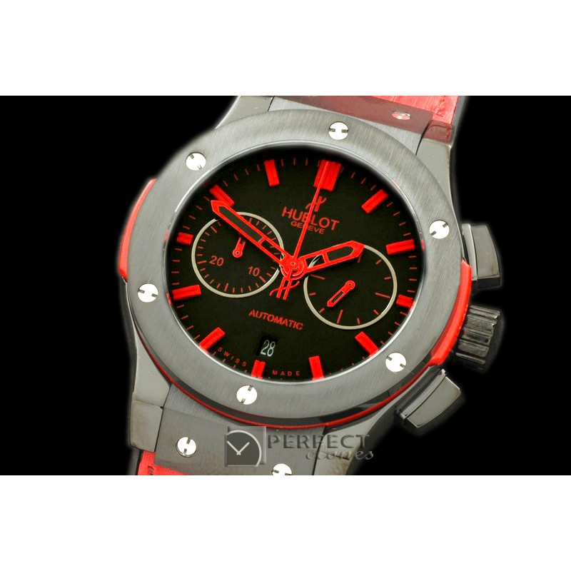 HBFSC00122 Classic Fusion Chrono V2 PVD/LE All Blk/Red A-775Se