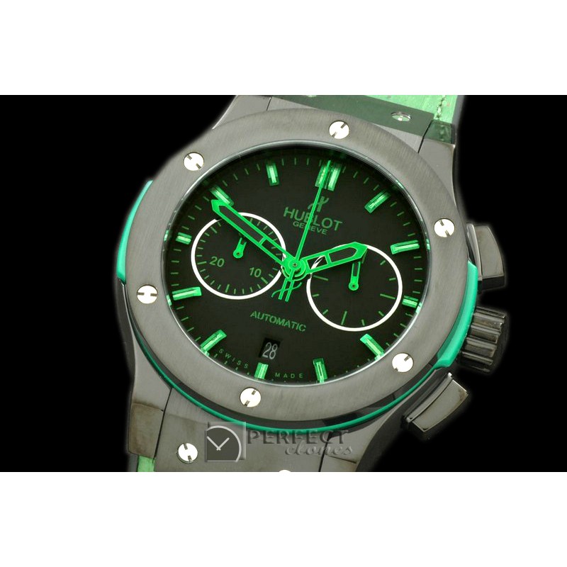 HBFSC00123 Classic Fusion Chrono V2 PVD/LE All Blk/Green A-7750 