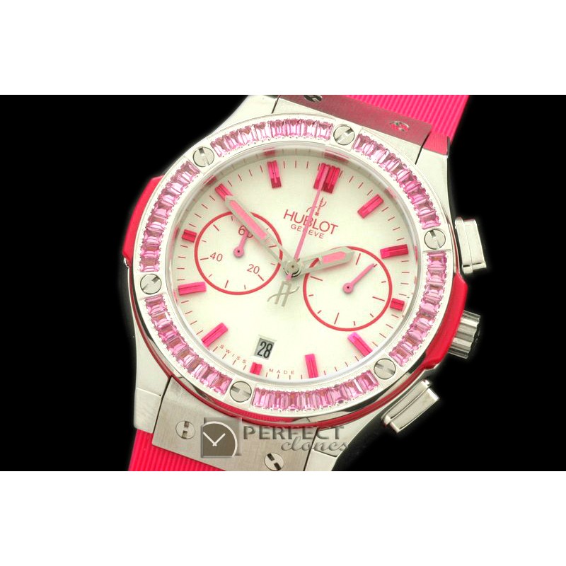 HBFSCL10053 Ladies Classic Fusion Chrono SS/RU Wht/Pink Jap Quar