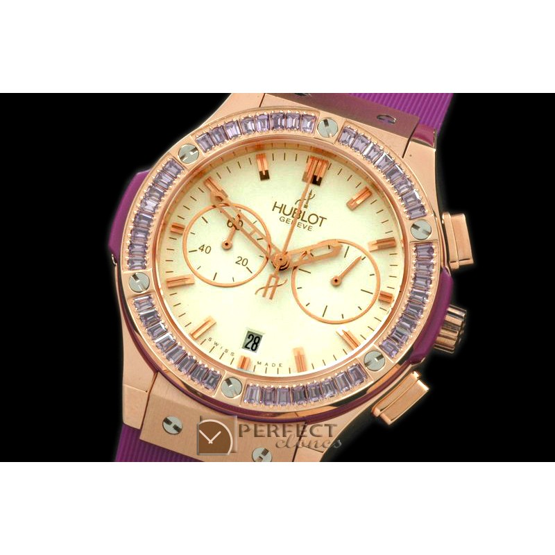 HBFSCL20054 Ladies Classic Fusion Chrono RG/RU Wht/Vio Jap Qtz