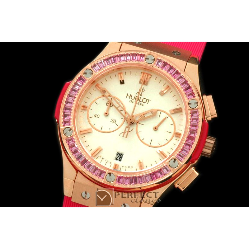 HBFSCL20053 Ladies Classic Fusion Chrono RG/RU Wht/Pink Jap Qtz