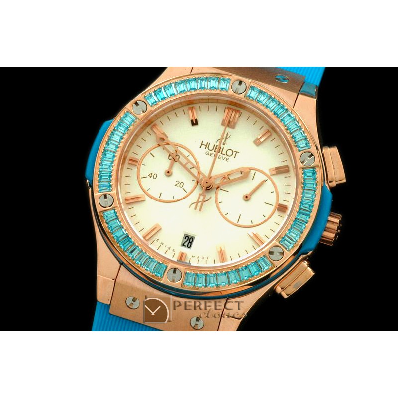 HBFSCL20051 Ladies Classic Fusion Chrono RG/RU Wht/Blue Jap Qtz