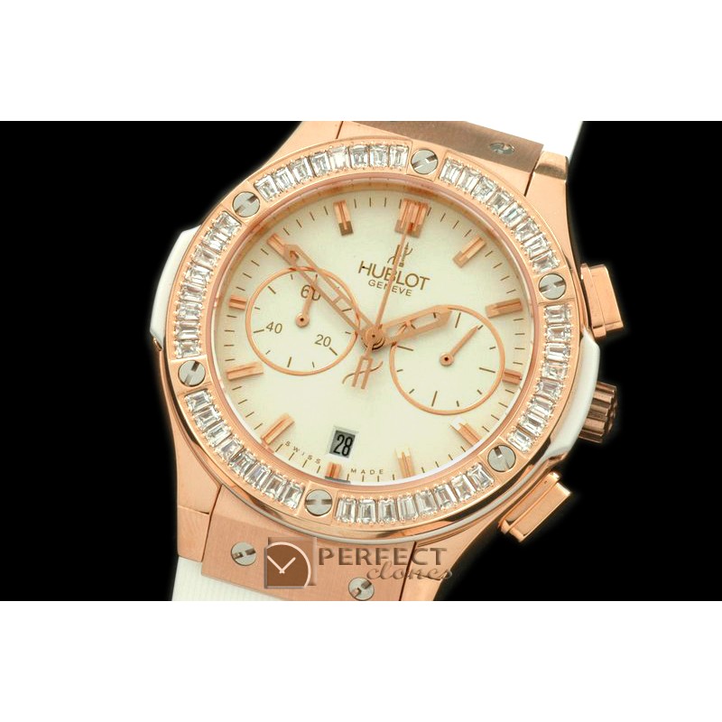 HBFSCL20056 Ladies Classic Fusion Chrono RG/RU Wht/Wht Jap Qtz