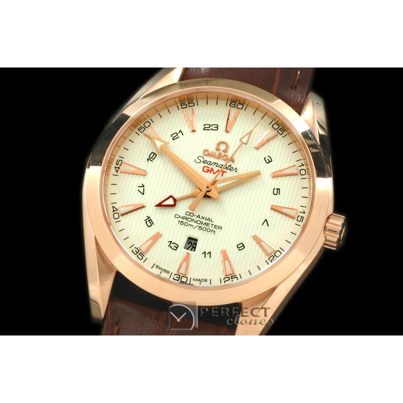 OMAT00121 Aqua Terra GMT RG/LE White Asian 2836