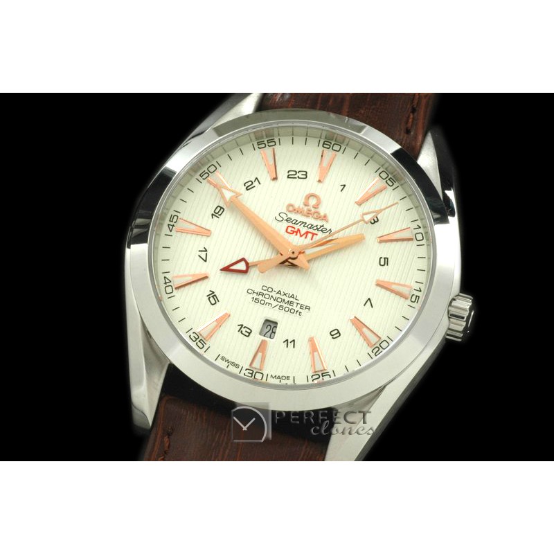 OMAT00102 Aqua Terra GMT SS/LE White/RG Asian 2836