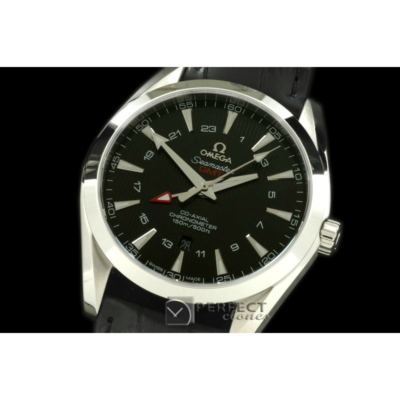 OMAT00103 Aqua Terra GMT SS/LE Black Asian 2836