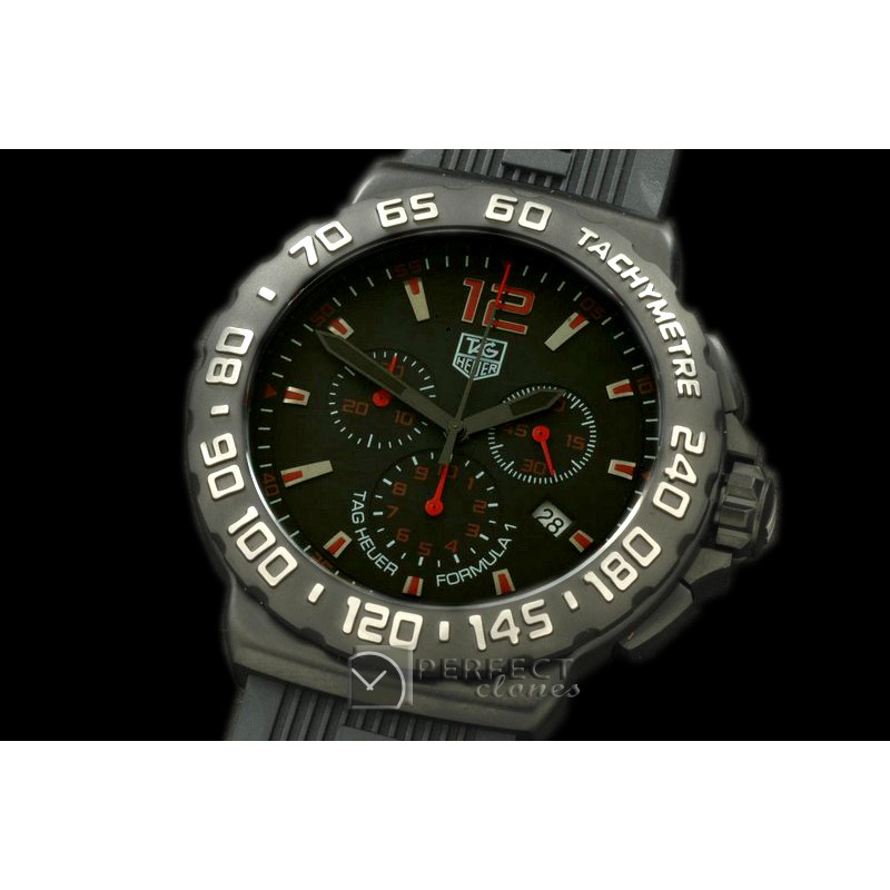 TGF1-01043 Formula 1 PVD/RU Blk/Red Swiss Eta Quartz Chrono
