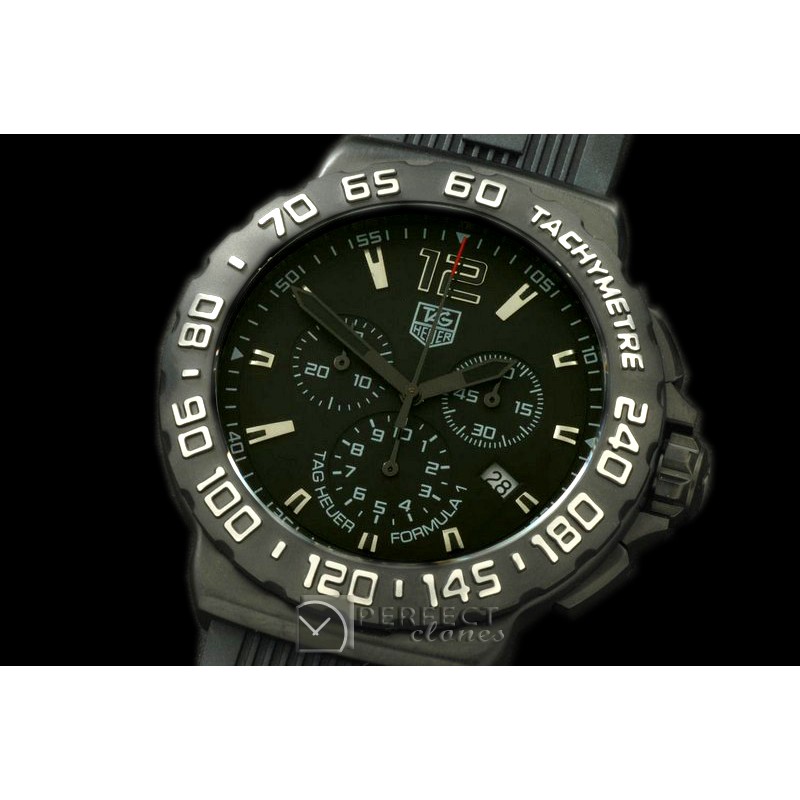 TGF1-01042 Formula 1 PVD/RU Blk/Blk Swiss Eta Quartz Chrono