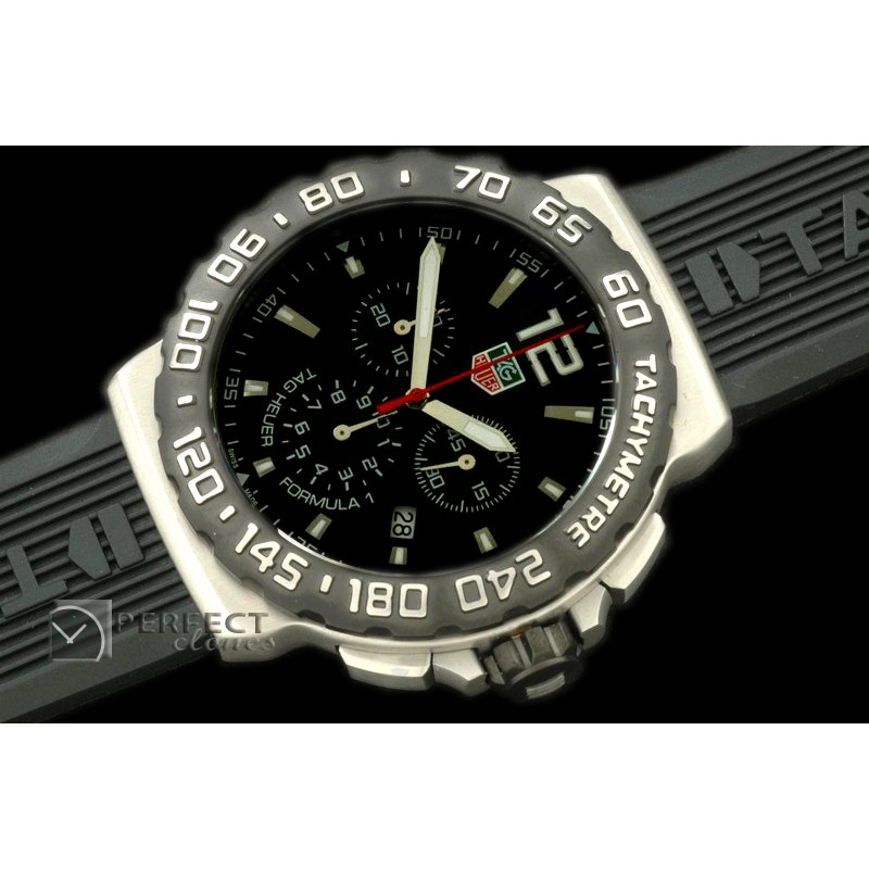 TGF1-01031 Formula 1 SS/RU Black Swiss Eta Quartz Chrono