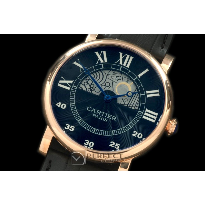 CARDC10009 Ronde De Cartier Day Phase RG/LE Black Jap Quartz
