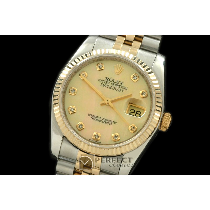 RDJMT00226 SS/YG Jubilee MOP Gold Diamond Swiss Eta 2836-2
