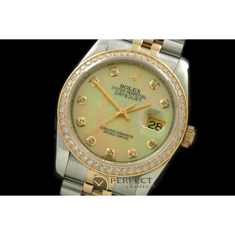 RDJMT00226D SS/YG Jubilee MOP Gold Diamond Swiss Eta 2836-2
