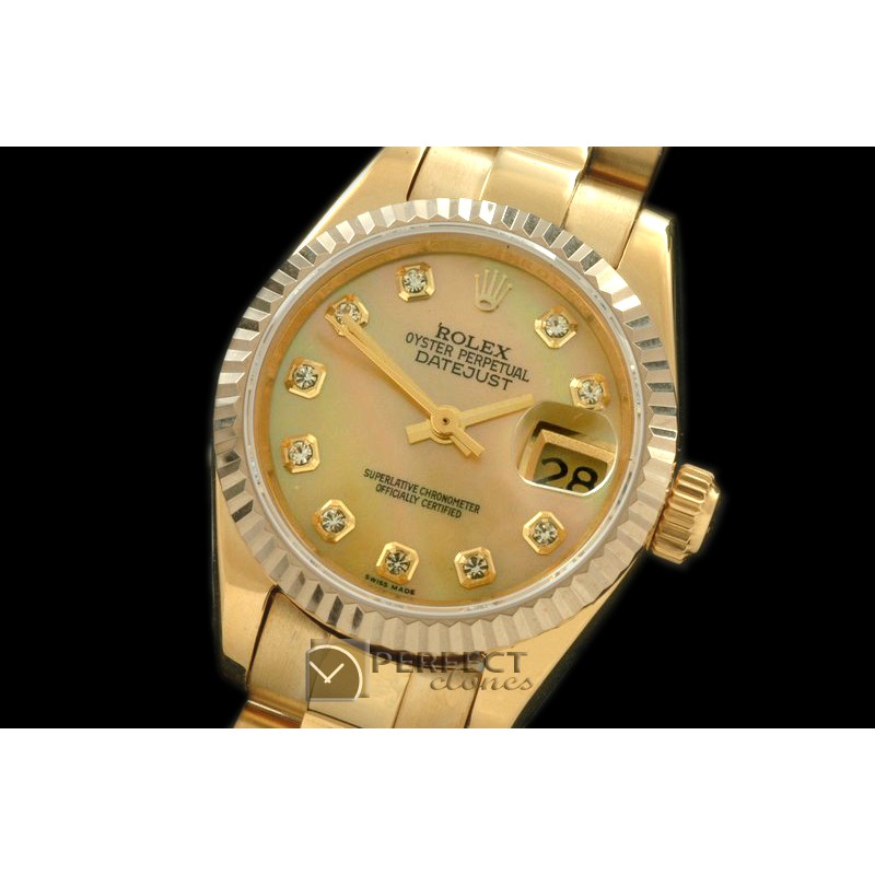 RDJLF00426 YG President MOP Green Diamond Swiss Eta 2671-2