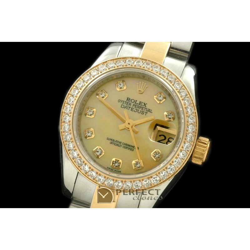 RDJLT00326D SS/YG Oyster MOP Gold Diamond Swiss Eta 2671-2