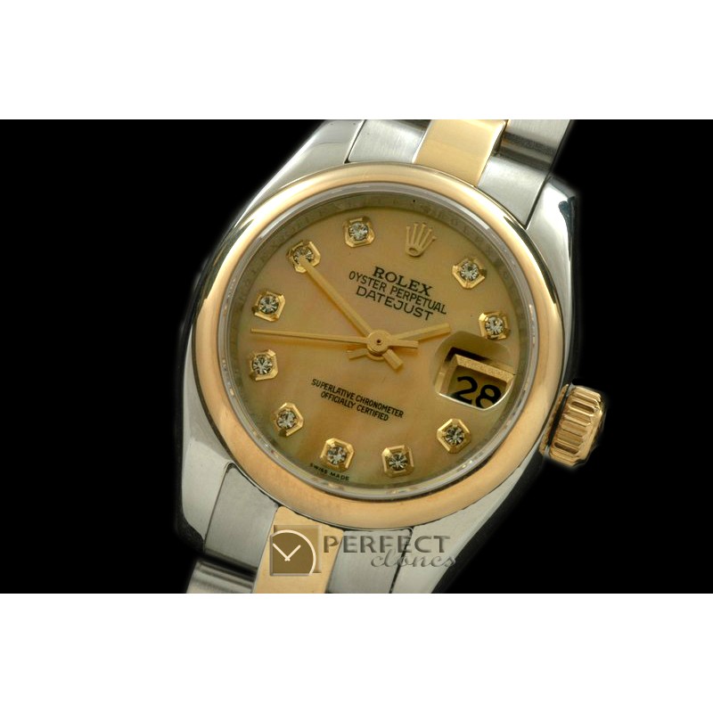 RDJLT00326 SS/YG Oyster MOP Gold Diamond Swiss Eta 2671-2