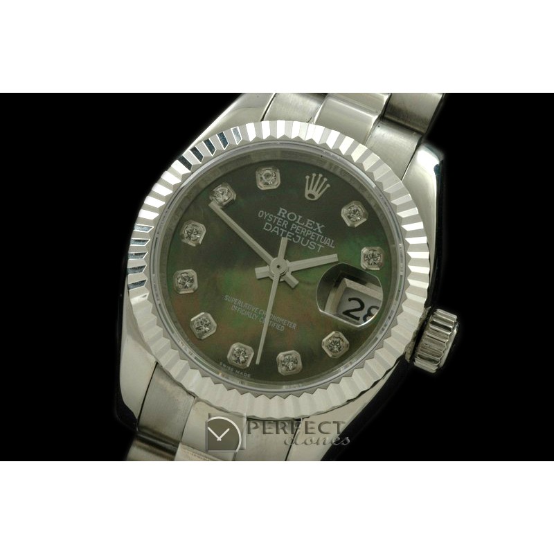 RDJLS00425 SS President MOP Green Diamond Swiss Eta 2671-2