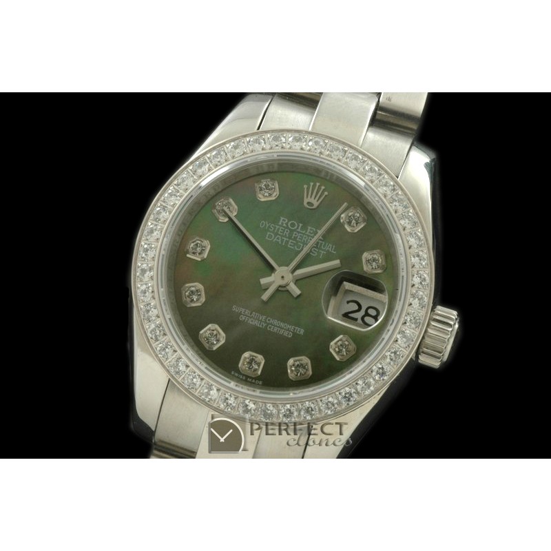 RDJLS00325D SS Oyster MOP Green Diamond Swiss Eta 2671-2