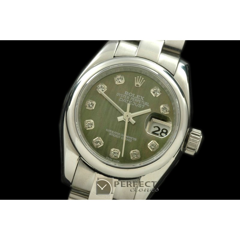 RDJLS00325 SS Oyster MOP Green Diamond Swiss Eta 2671-2