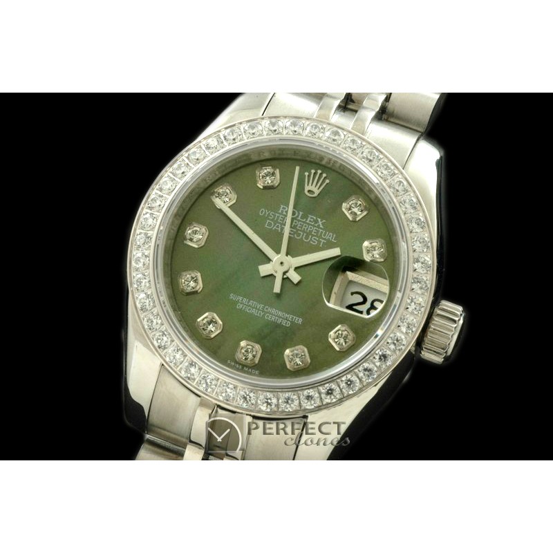 RDJLS00225D SS Jubilee MOP Green Diamond Swiss Eta 2671-2