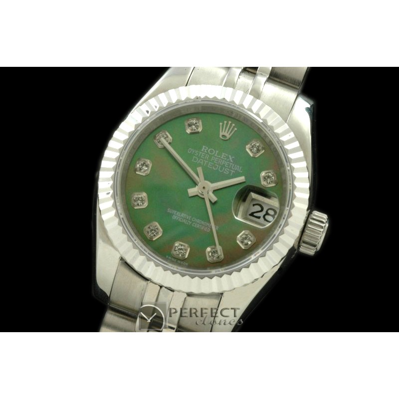 RDJLS00225 SS Jubilee MOP Green Diamond Swiss Eta 2671-2