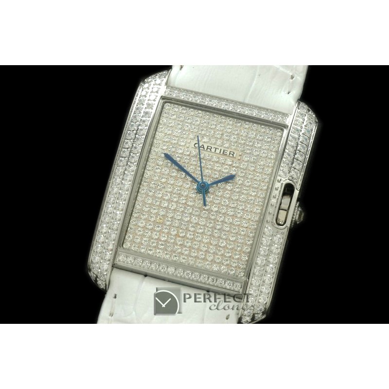CARTA10011D Tank Anglaise Midsize SS/LE Diam Jap Quartz