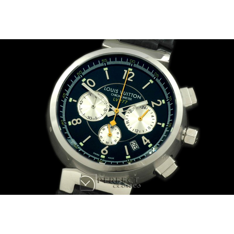 LV01052 LV Cup 227 Chrono SS/LE Black Jap Quartz Chrono
