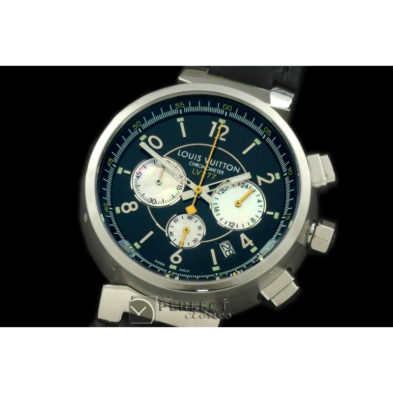 LV01053 LV Cup 227 Chrono SS/LE Grey Jap Quartz Chrono