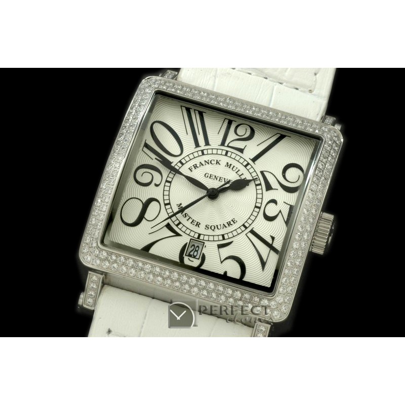 FMMSQ01001D Men Master Square SS/LE Wht/Diam Jap Quartz