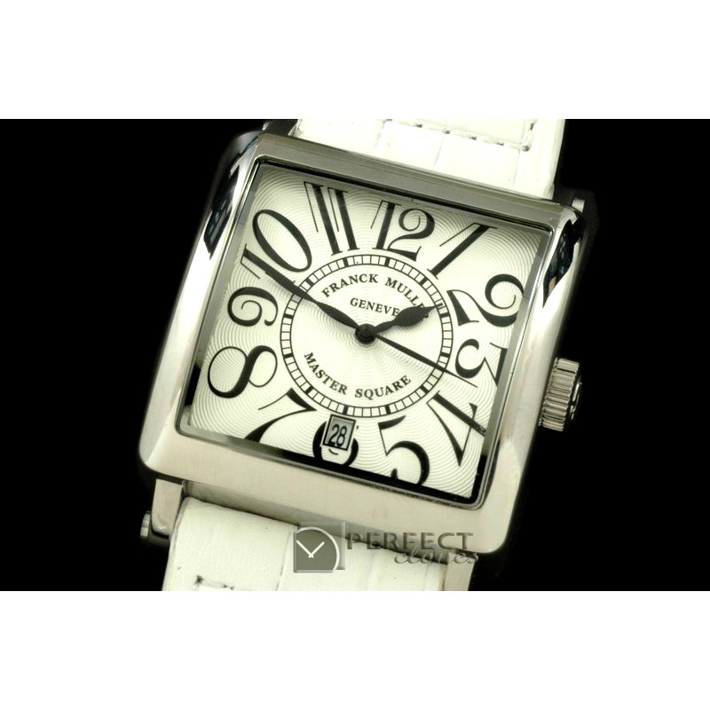 FMMSQ01001 Men Master Square SS/LE Wht Jap Quartz