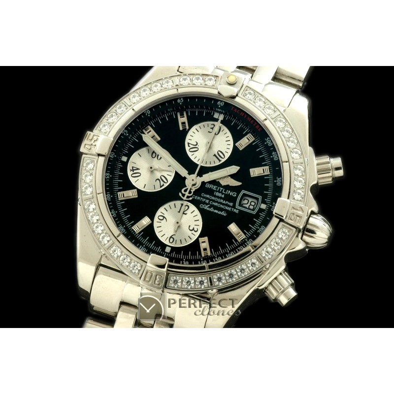 BLEVB10002 Chronomat Evo SS Black Sticks A-7750 28800