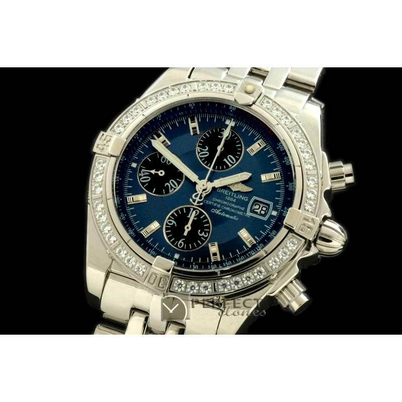 BLEVB10003 Chronomat Evo SS Blue Sticks A-7750 28800