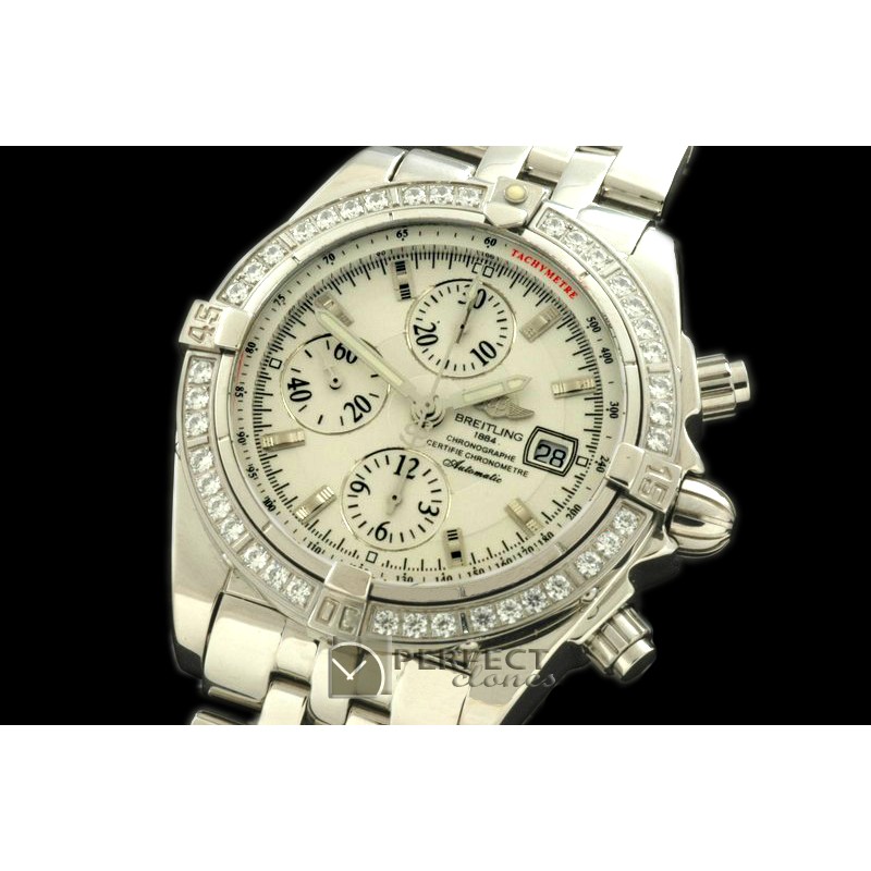 BLEVB10001 Chronomat Evo SS White Sticks A-7750 28800