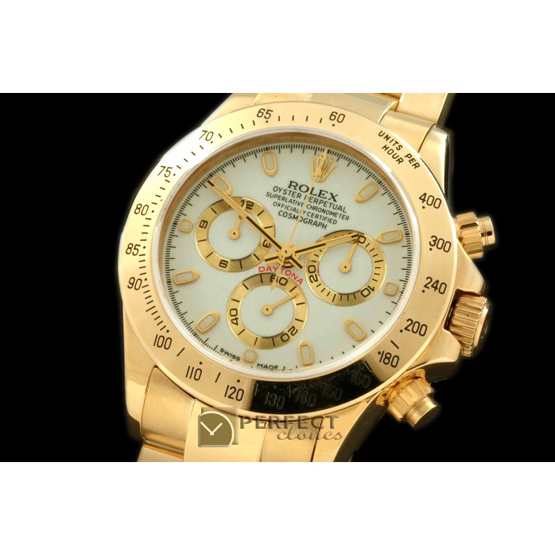 RLDF00101 Daytona 116528 YG/YG White Stick A-7750 Sec@6 28800