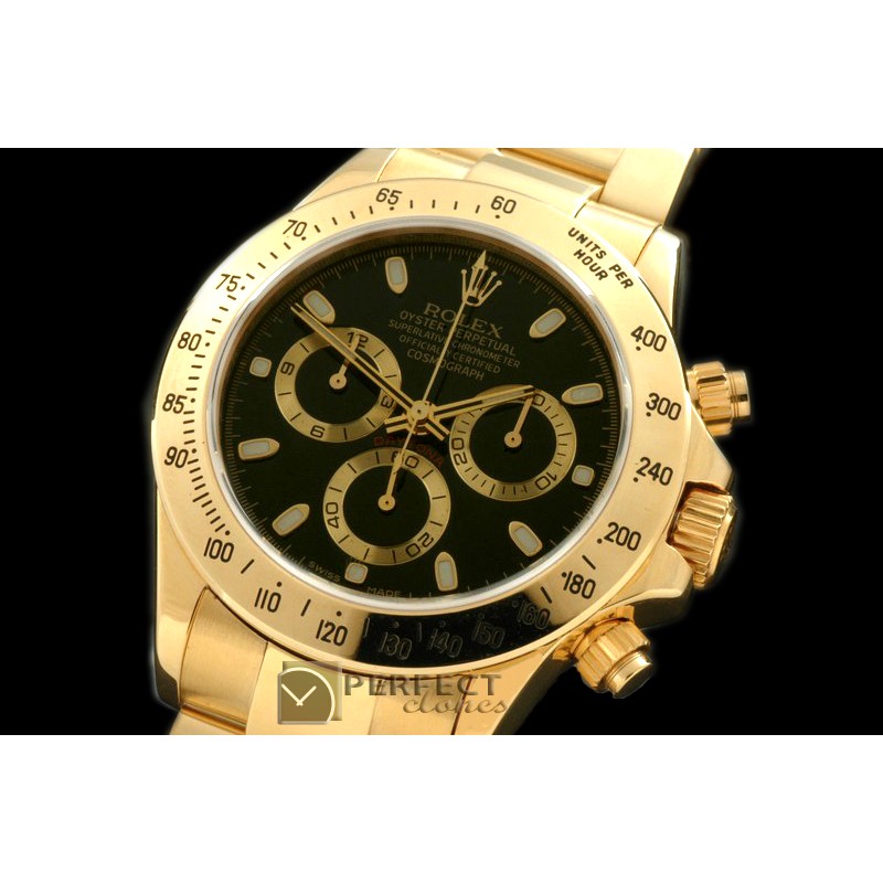 RLDF00102 Daytona 116528 YG/YG Black Stick A-7750 Sec@6 28800