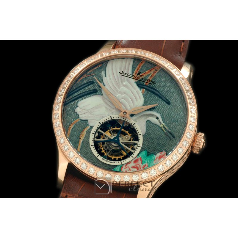 JL00064A Porcelian Crane Tourbillon R/LE Green Flying Tourbillon