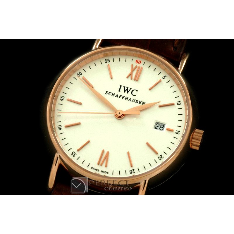 IWPTL10016 Portifino Ladies RG/LE White Roman Swiss Qtz