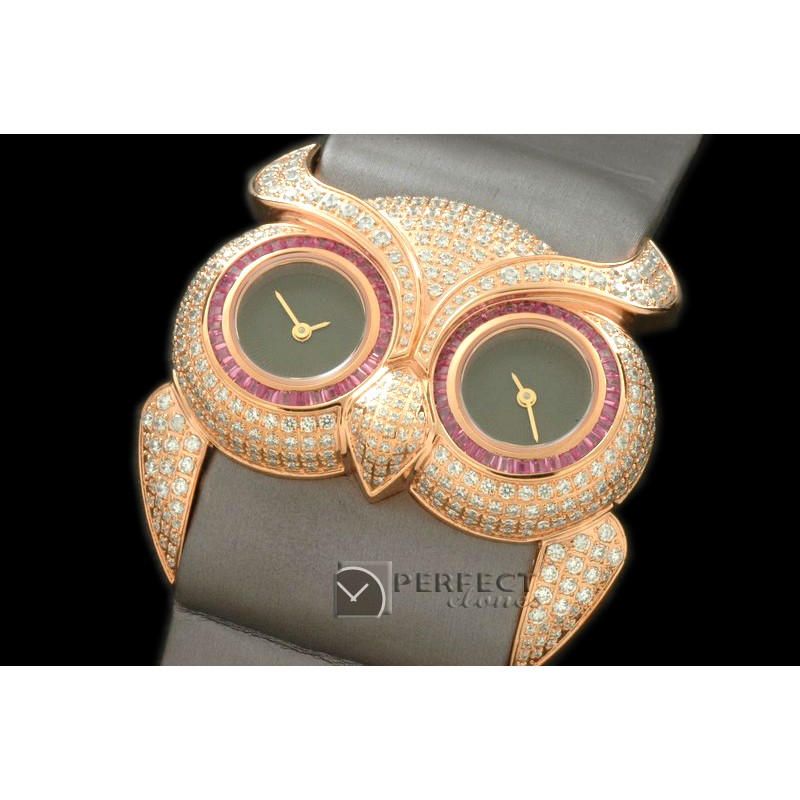 CPOWL10012D Owl Watch Ladies RG/ST Grey Swiss Qtz