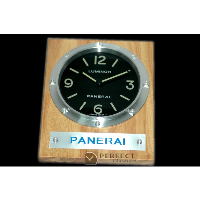 PNC25512 Pam 255 Style Wall Clock Black/Beech Finish Swiss Qtz