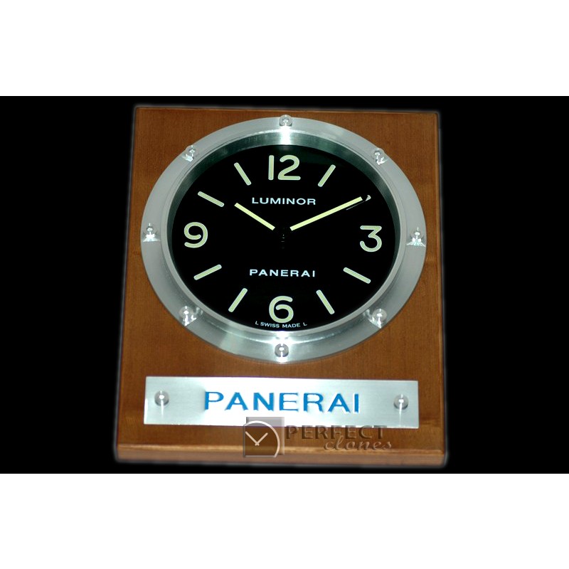 PNC25514 Pam 255 Style Wall Clock Black/Cherry Finish Swiss Qtz