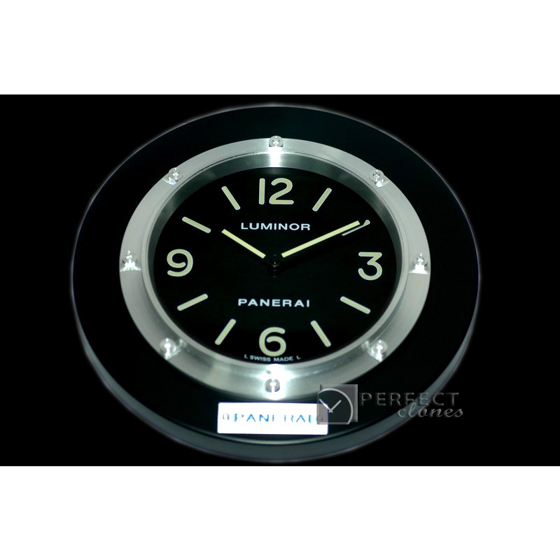 PNC11213 Pam 112 Style Wall Clock Black Finish Swiss Qtz