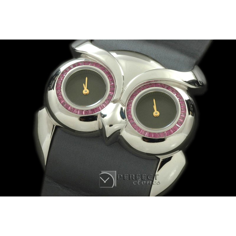 CPOWL10002A Owl Watch Ladies SS/ST Grey Swiss Qtz