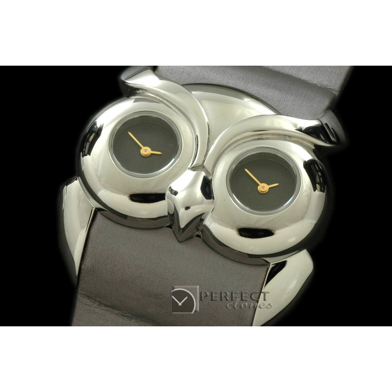 CPOWL10002 Owl Watch Ladies SS/ST Grey Swiss Qtz