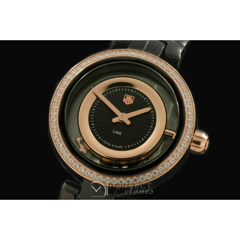 TGLL00226D 2012 Link Ladies PVD/RG/Diam Black S-Qtz